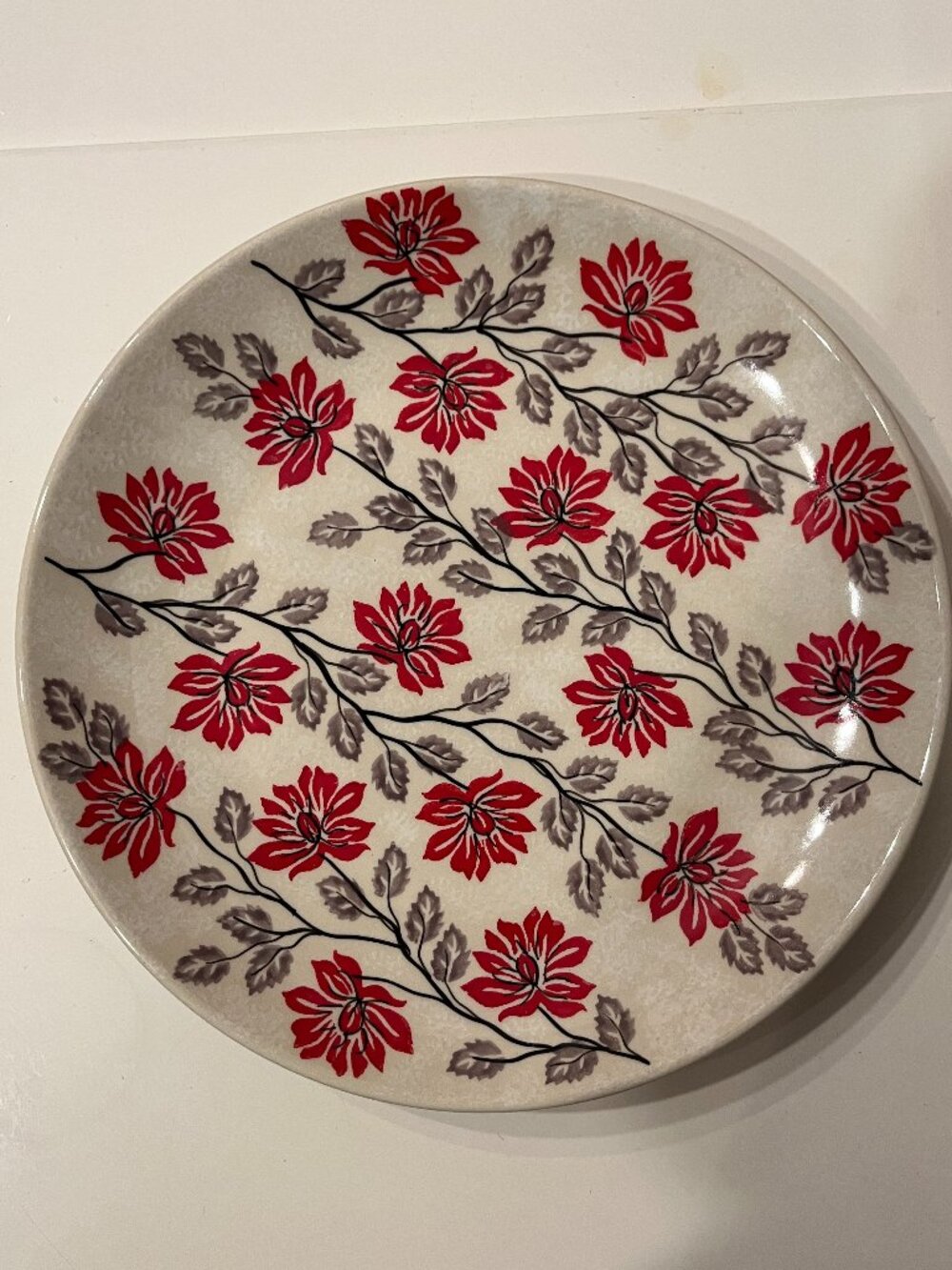 Manufaktura Polish Pottery Unikat Bold Blooms 10" Dinner Plate